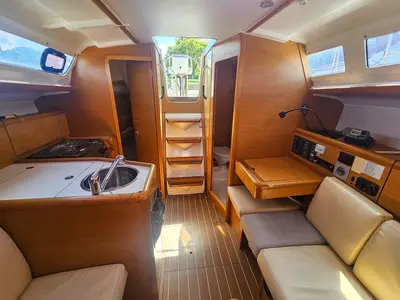 Galley of Energy, a Jeanneau Sun Odyssey 33i sailboat at Izola / Isola, Slovenia
