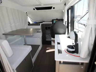 Salon of Navis Amoris, a Jeanneau Merry Fisher 895 Serie2 motorboat at Murter, Croatia