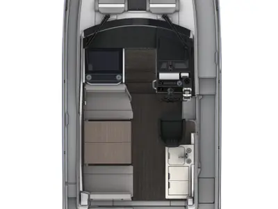 Floor plan of Navis Amoris, a Jeanneau Merry Fisher 895 Serie2 motorboat at Murter, Croatia