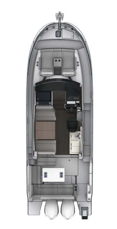 Floor plan of Navis Amoris, a Jeanneau Merry Fisher 895 Serie2 motorboat at Murter, Croatia