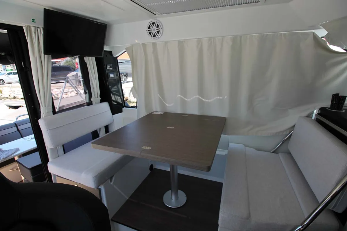 Salon of Navis Amoris, a Jeanneau Merry Fisher 895 Serie2 motorboat at Murter, Croatia