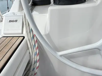 Cockpit of Sunny, a Bavaria C45 Style sailboat at Punat, Croatia