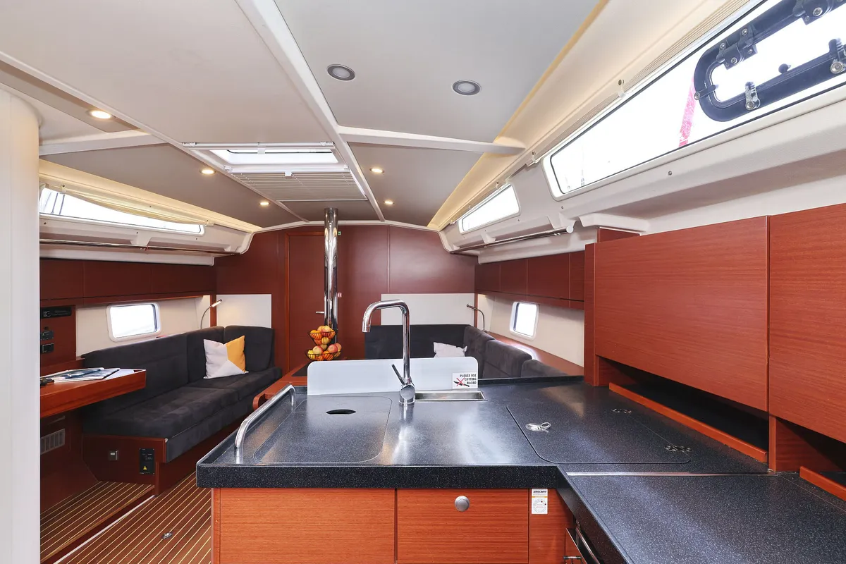 Galley of Leia, a Hanse 418 sailboat at Grad Biograd na Moru, Croatia