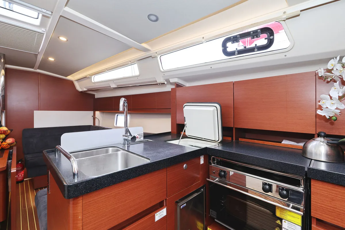 Galley of Leia, a Hanse 418 sailboat at Grad Biograd na Moru, Croatia