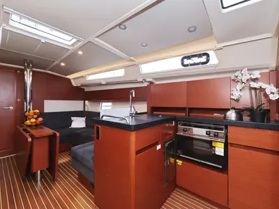 Galley of Leia, a Hanse 418 sailboat at Grad Biograd na Moru, Croatia