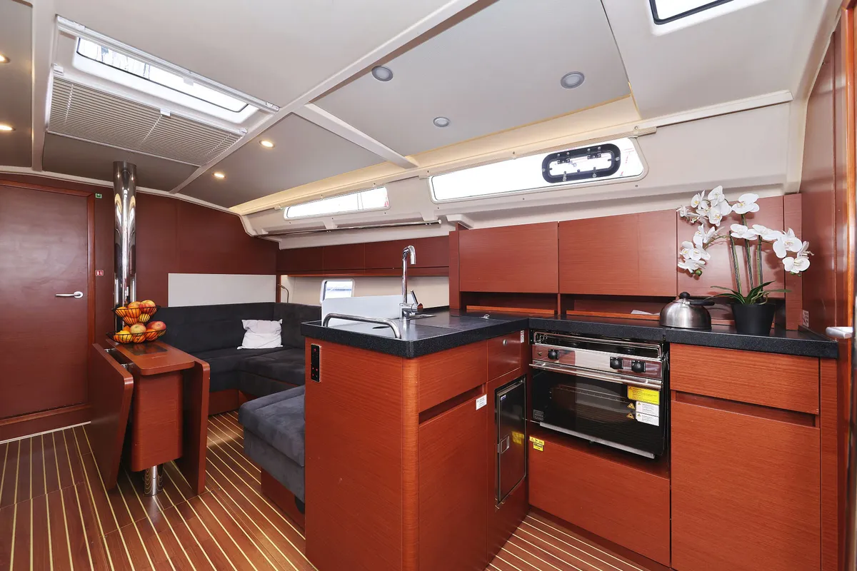 Galley of Leia, a Hanse 418 sailboat at Grad Biograd na Moru, Croatia