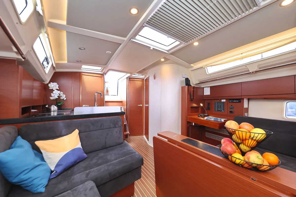 Salon of Leia, a Hanse 418 sailboat at Grad Biograd na Moru, Croatia