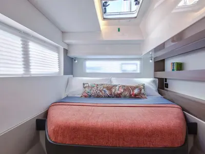 Cabin on Moorings 4200/4 Exclusive, a Leopard 42 catamaran at Piraeus, Greece