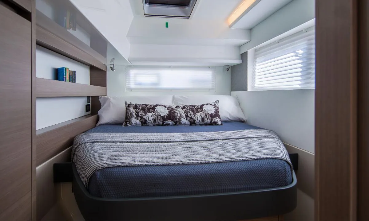 Cabin on Moorings 4200/4 Exclusive, a Leopard 42 catamaran at Piraeus, Greece