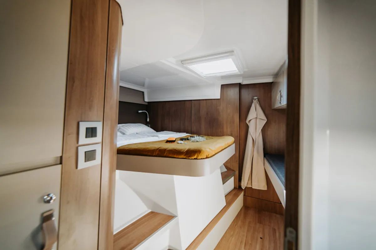Cabin on Nor, a Bali Catspace catamaran at Šibenik, Croatia