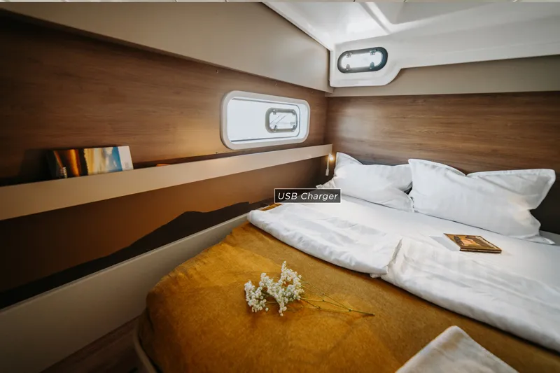 Cabin on Nor, a Bali Catspace catamaran at Šibenik, Croatia