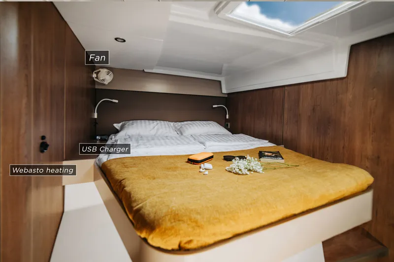Cabin on Nor, a Bali Catspace catamaran at Šibenik, Croatia