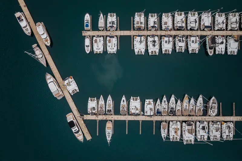 Nor, a Bali Catspace catamaran at Šibenik, Croatia