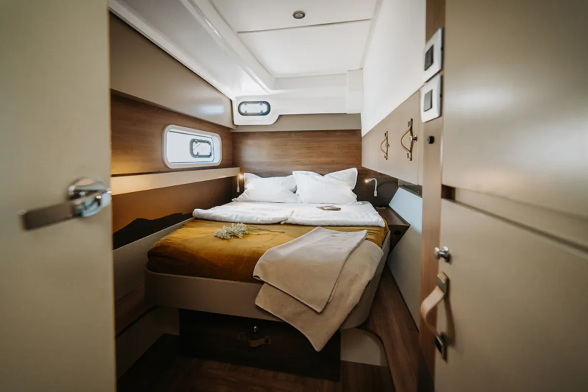 Cabin on Nor, a Bali Catspace catamaran at Šibenik, Croatia
