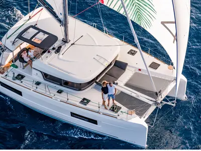 Whisper, a Lagoon 410 catamaran at Arrecife, Spain