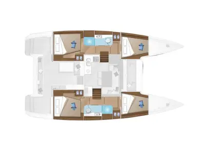 Floor plan of Whisper, a Lagoon 410 catamaran at Arrecife, Spain
