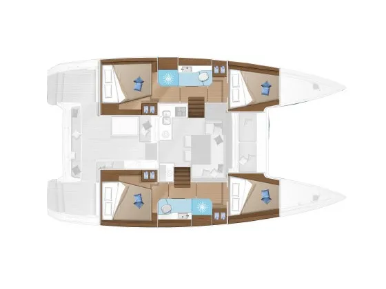 Floor plan of Whisper, a Lagoon 410 catamaran at Arrecife, Spain