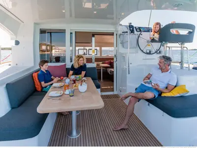 Whisper, a Lagoon 410 catamaran at Arrecife, Spain