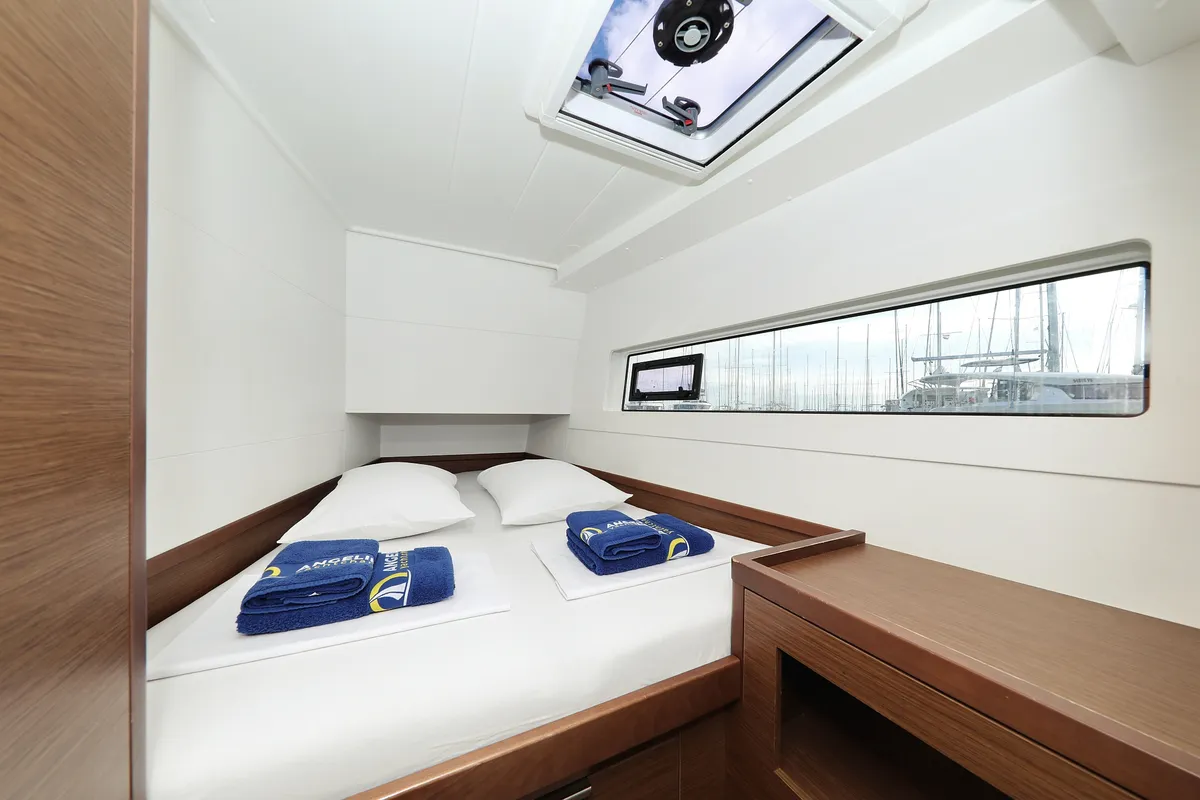 Cabin on La Luna, a Lagoon 40 catamaran at Sukošan, Croatia