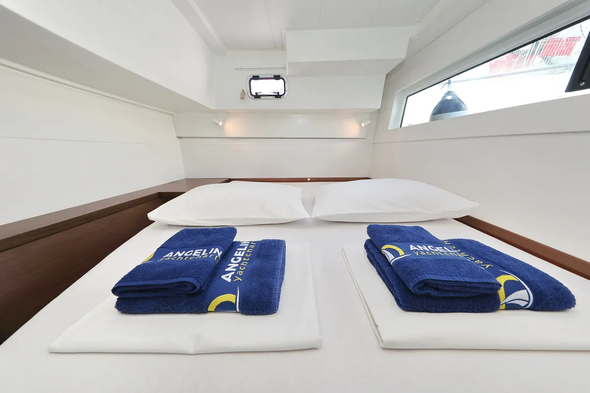 Cabin on La Luna, a Lagoon 40 catamaran at Sukošan, Croatia