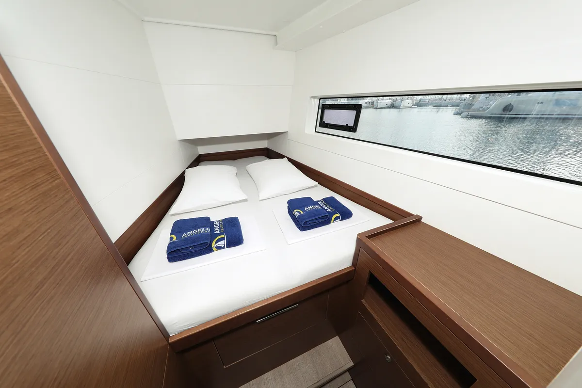 Cabin on La Luna, a Lagoon 40 catamaran at Sukošan, Croatia