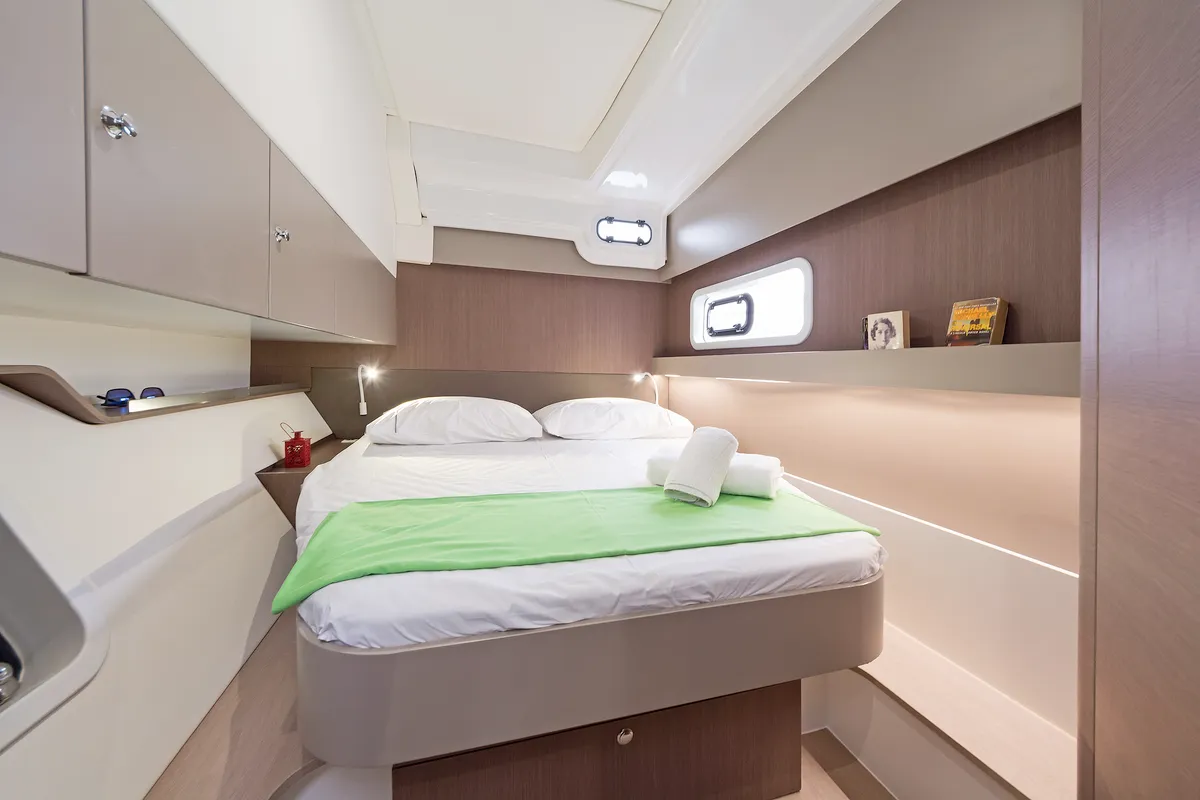 Cabin on Waterlily, a Bali Catspace catamaran at Municipal Unit of Lefkada, Greece