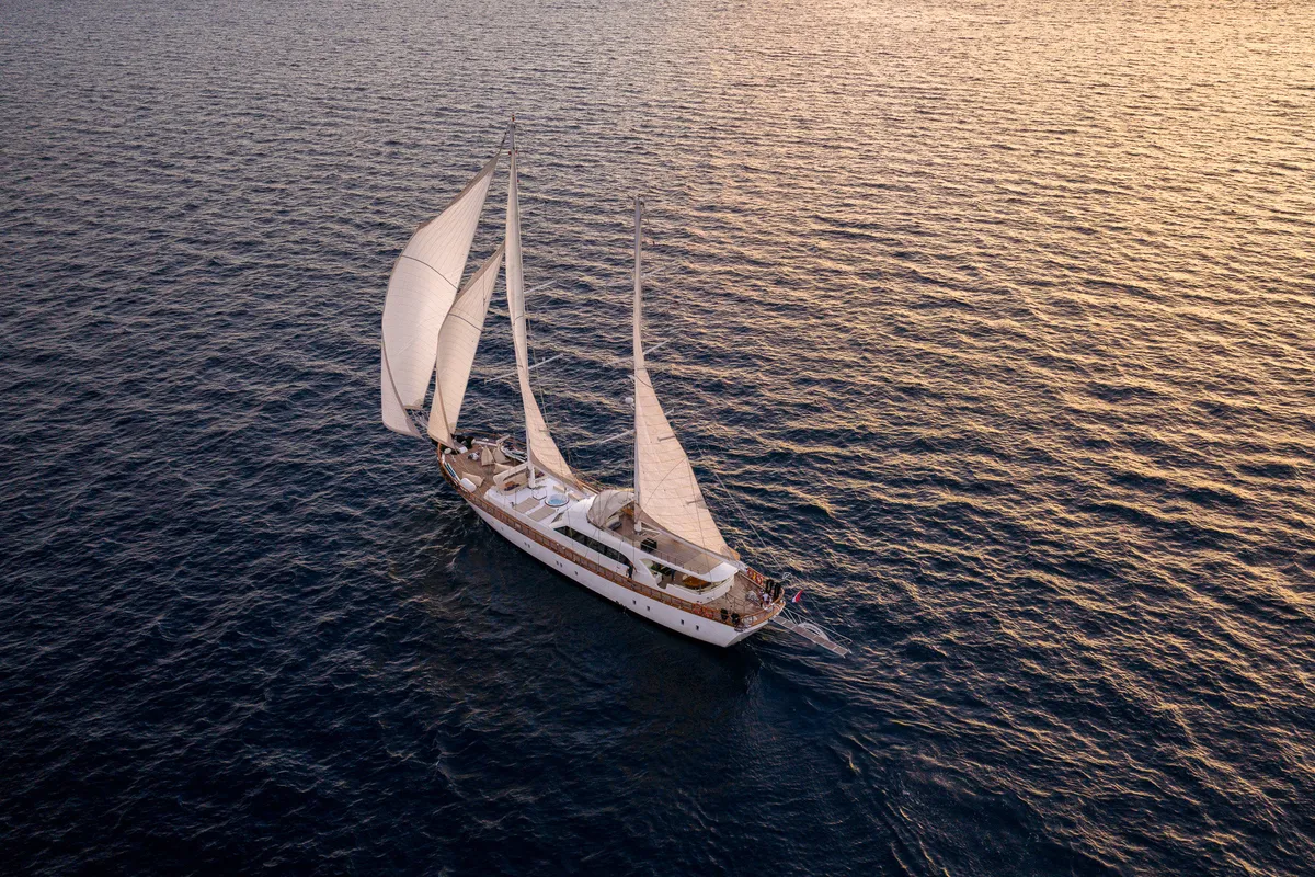 Exterior view of Alessandro I, a Gulet Luxury Sailing Yacht sailboat at Split, Croatia