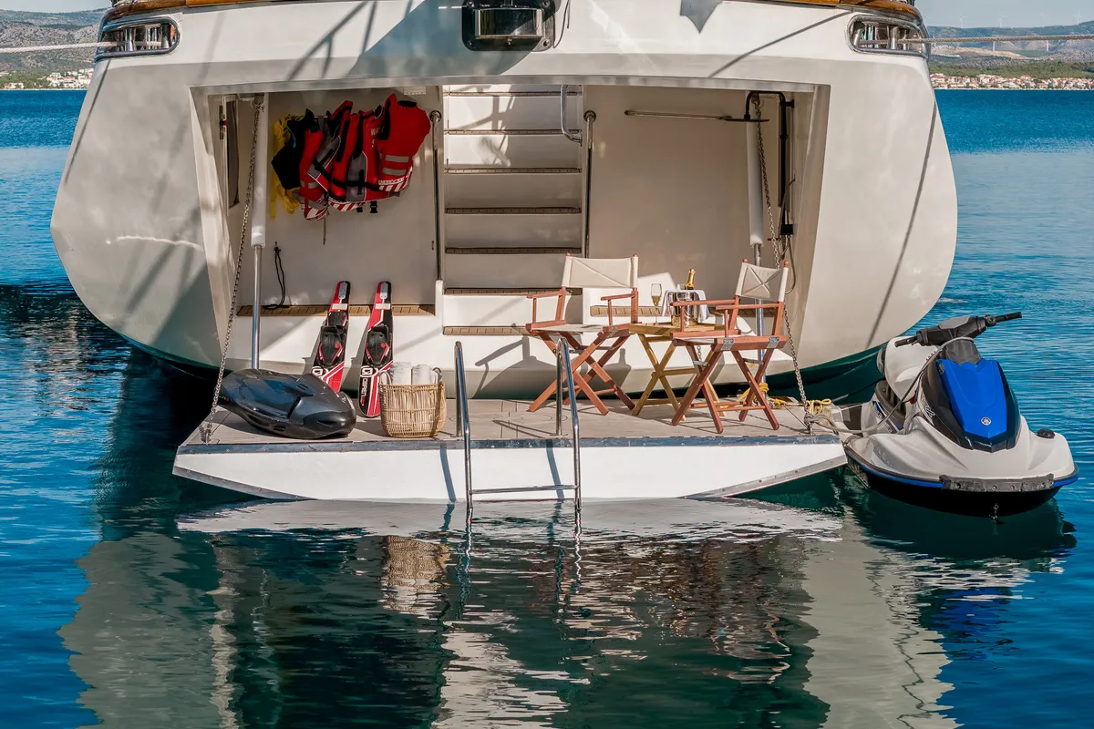 Exterior view of Alessandro I, a Gulet Luxury Sailing Yacht sailboat at Split, Croatia