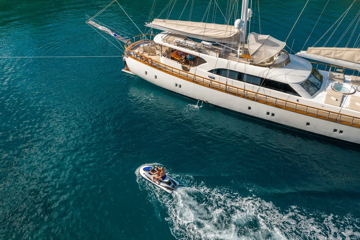 Exterior view of Alessandro I, a Gulet Luxury Sailing Yacht sailboat at Split, Croatia
