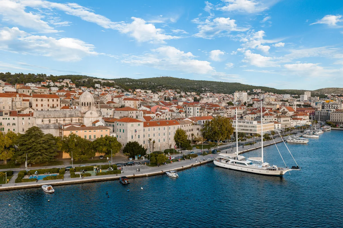 Exterior view of Alessandro I, a Gulet Luxury Sailing Yacht sailboat at Split, Croatia
