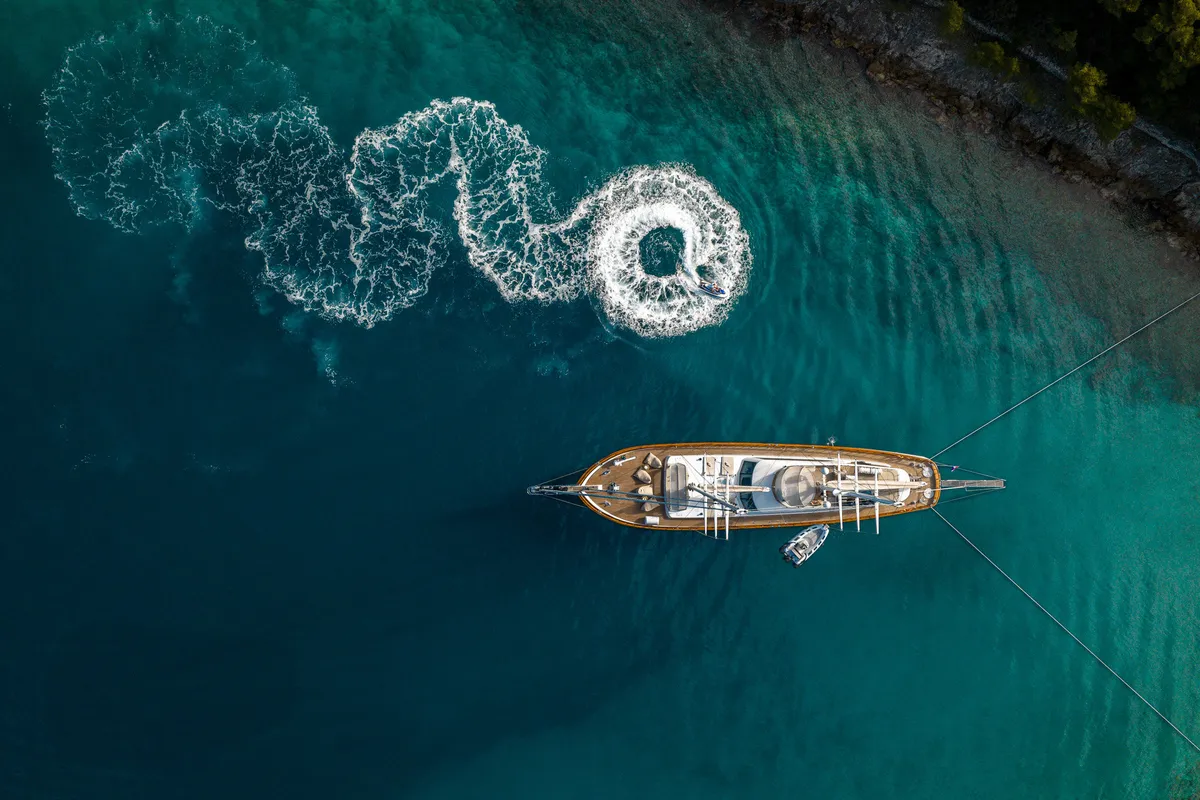 Exterior view of Alessandro I, a Gulet Luxury Sailing Yacht sailboat at Split, Croatia