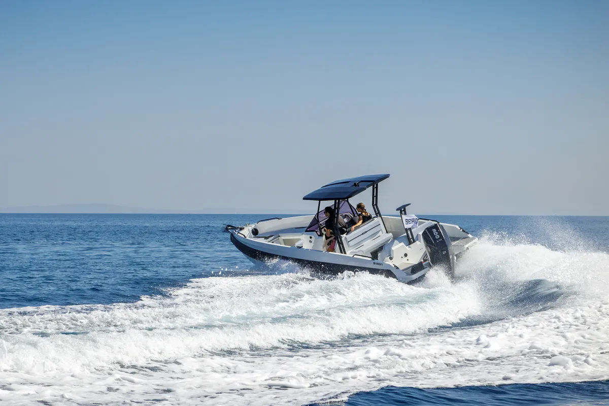 Exterior view of Iron Hawke, a Motorboat motorboat at Kranidi, Greece