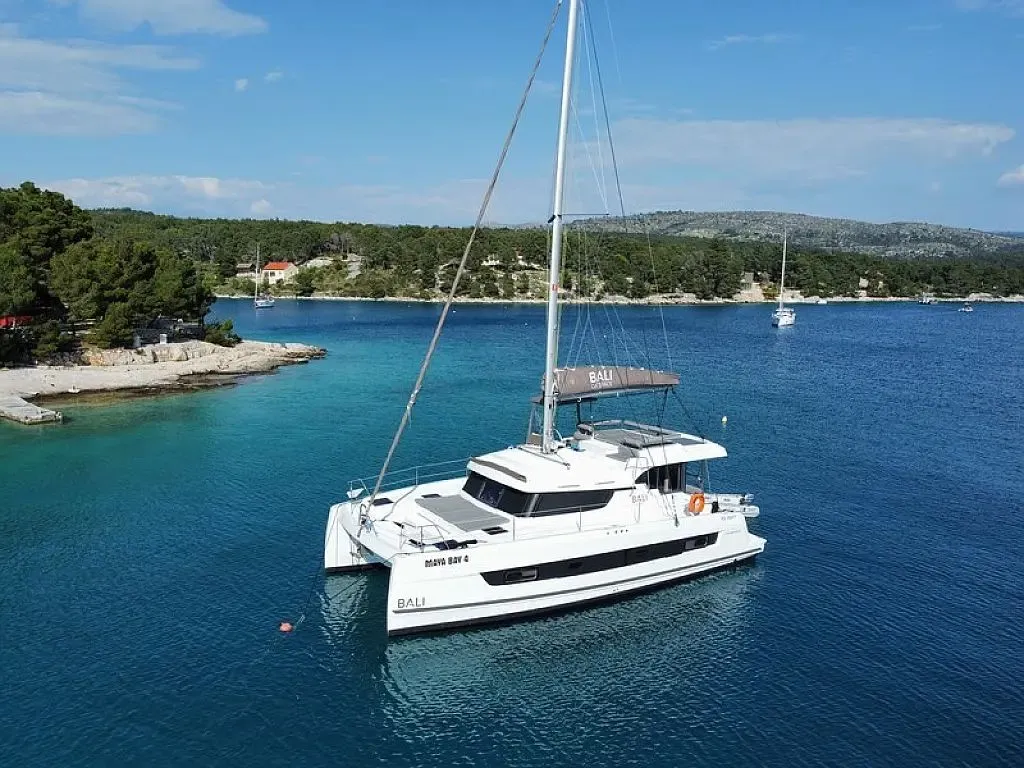 Exterior view of Maya Bay 4, a Bali Catspace catamaran at Grad Kaštela, Croatia