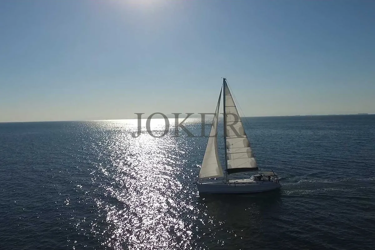Exterior view of Joker, a Beneteau Cyclades 50.5 sailboat at Athens, Greece