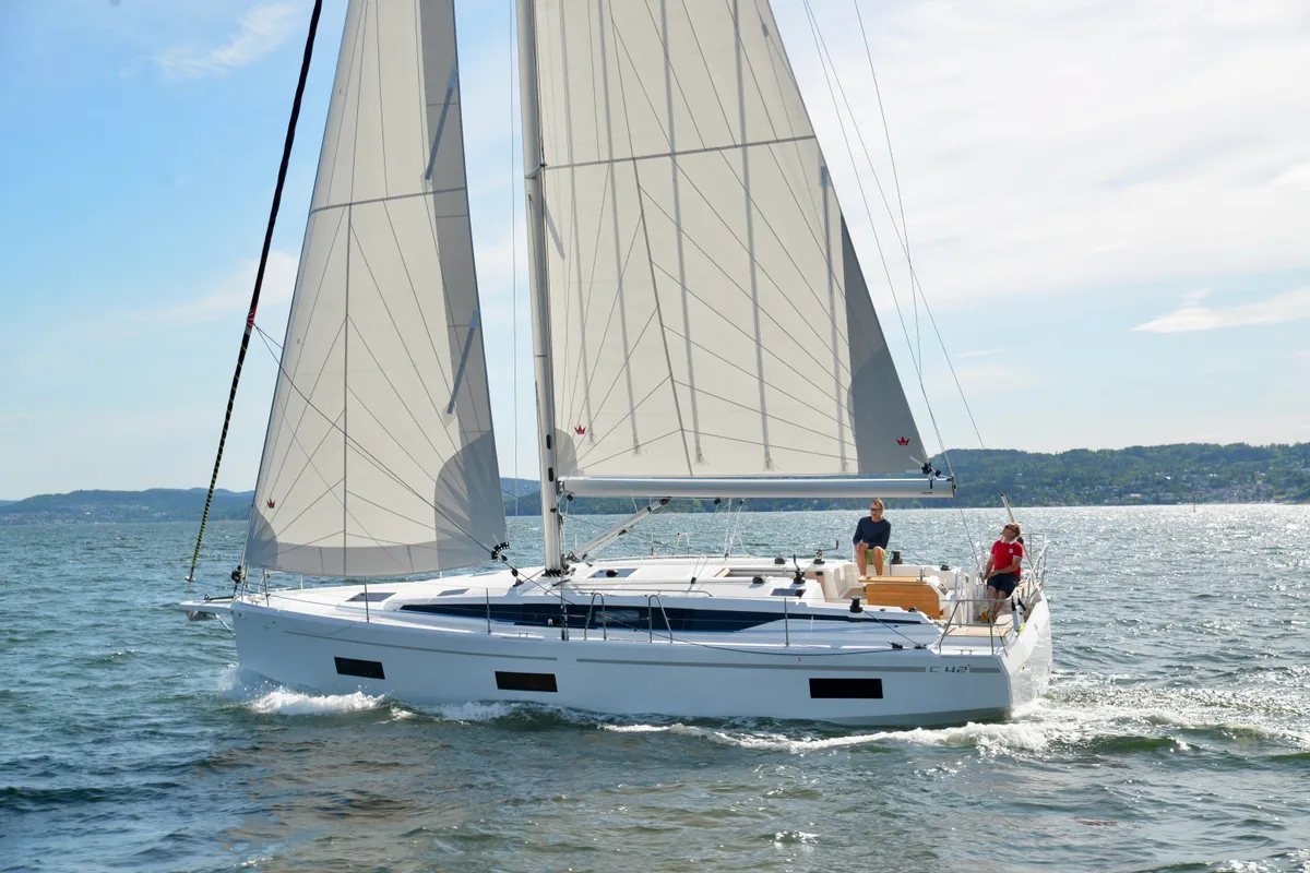 Exterior view of Kirka, a Bavaria C42 sailboat at Općina Sukošan, Croatia