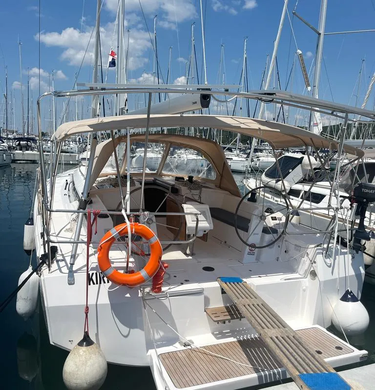 Deck of Kirka, a Bavaria C42 sailboat at Općina Sukošan, Croatia