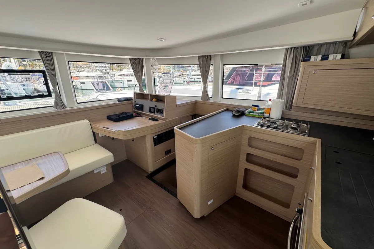 Galley of Valmy - 1625/2025, a Lagoon 42 catamaran at Palma de Mallorca, Spain