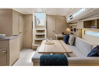 Salon of Hermes, a Beneteau Oceanis 40.1 sailboat at Olbia, Italy