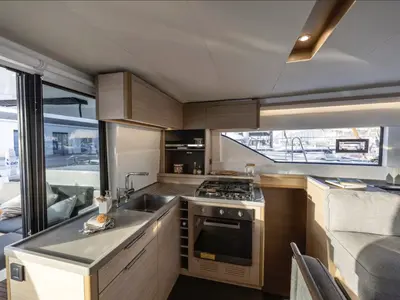 Galley of Arctic Dream, a Lagoon 51 catamaran at Tromsø, Norway