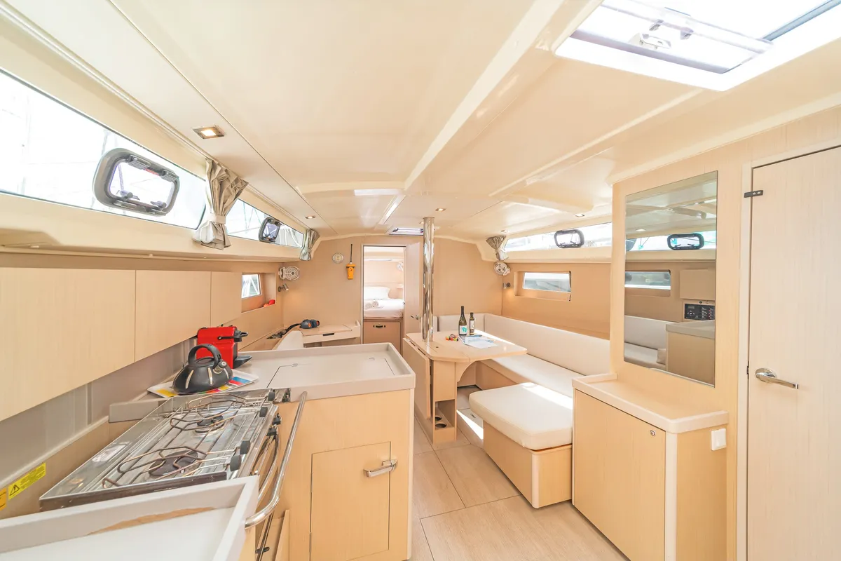 Galley of Silver Eintzel, a Beneteau Oceanis 41.1 sailboat at Athens, Greece