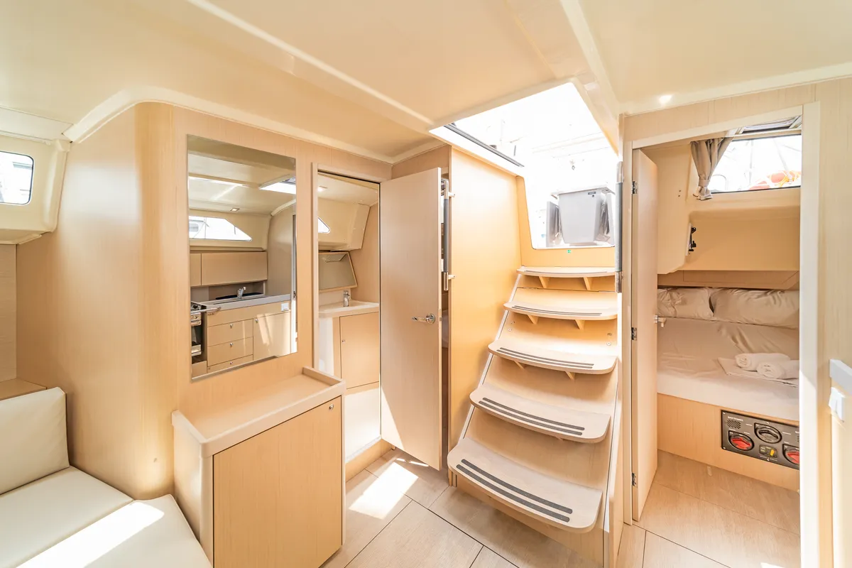 Salon of Silver Eintzel, a Beneteau Oceanis 41.1 sailboat at Athens, Greece