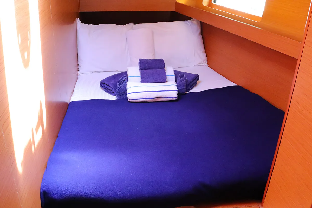 Cabin on Linnea, a Jeanneau Sun Loft 47 sailboat at Road Town, British Virgin Islands