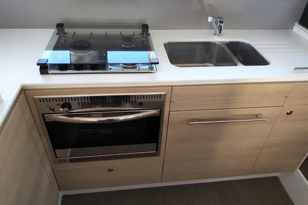 Galley of Testa, a Bali 4.1 catamaran at Grad Pula, Croatia