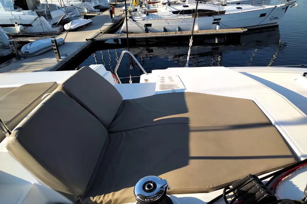 Deck of Testa, a Bali 4.1 catamaran at Grad Pula, Croatia