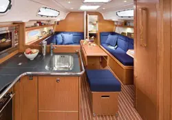 Galley of Pleiades, a Bavaria 35 Cruiser sailboat at Fisksätra, Sweden