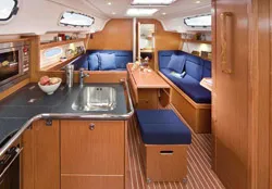 Galley of Pleiades, a Bavaria 35 Cruiser sailboat at Fisksätra, Sweden