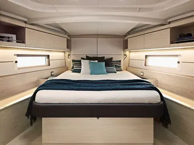 Cabin on Naima, a Beneteau Oceanis 46.1 First Line sailboat at Athens, Greece
