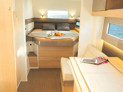 Cabin on Shiloh, a Bali 4.1 catamaran at Kotor, Montenegro