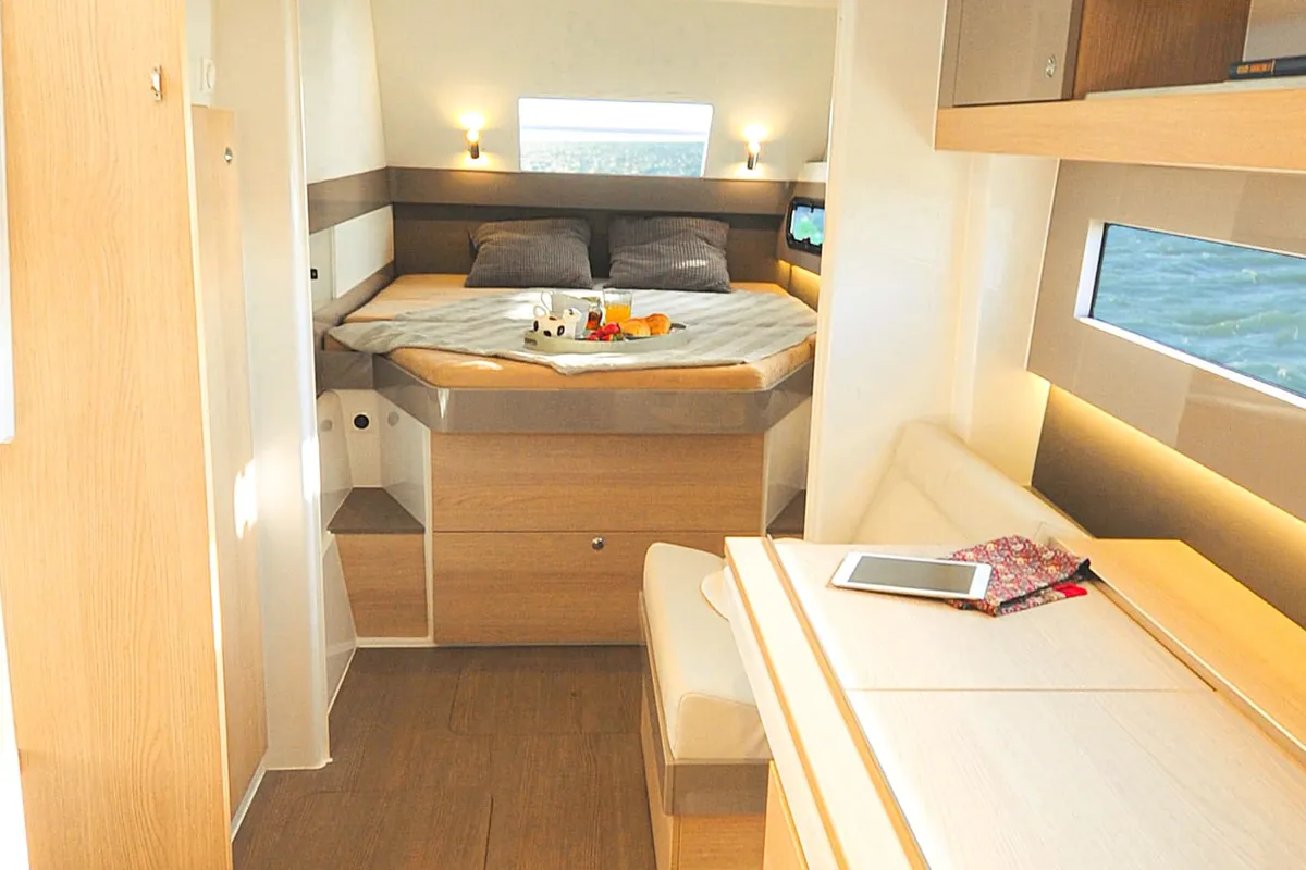 Cabin on Shiloh, a Bali 4.1 catamaran at Kotor, Montenegro