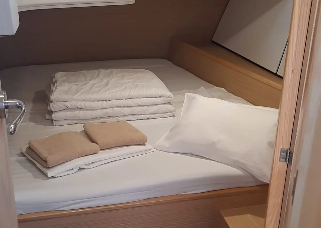 Cabin on Polina I, a D&D Kufner 50 sailboat at Grad Trogir, Croatia